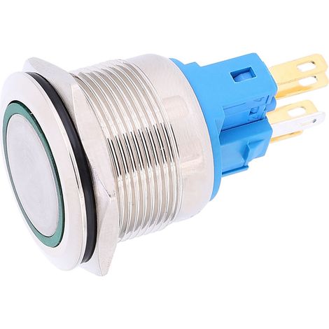 2 Stück DC12-24V IP65 22mm Ring-Reset-Taster 6-polig Zubehör Grün (1/5)