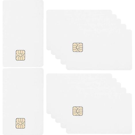 15 cartes à puce de contrôle d'accès vierges en PVC blanc (1/5)