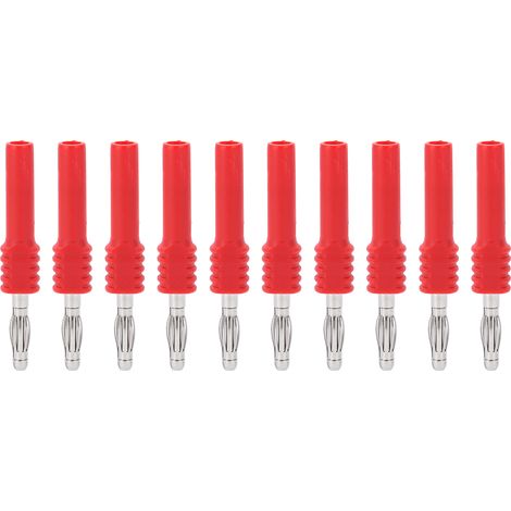 10PCS Connecteurs Banane 4mm Mâle vers 2mm Femelle pour Test et Mesures Électroniques Rouge (1/5)