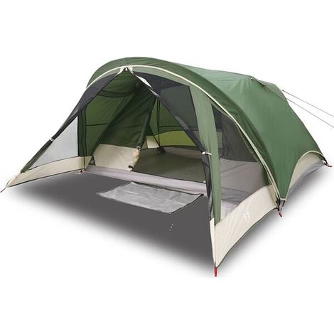 Tente de camping imperméable verte de style cabane, pouvant accueillir 4 personnes