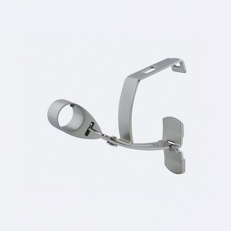 Support sans perçage pour barre à rideaux Ø28mm sur coffre volet roulant en Nickel Mat - Boulet