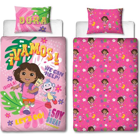 Housse de Couette Simple  Design Hola  Literie réversible 2 Faces avec taie Assortie  Parfait pour Chambre d'Enfant  Polycoton (1/5)