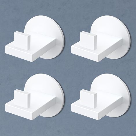 doporro Set 4 Ganci Appendiabiti da Parete in Acciaio Inox, Autoadesivi per Bagno, Camera da Letto e Cucina, Porta Asciugamani e Giacche, Finitura Opaca Bianca, Stalo-08 (1/5)