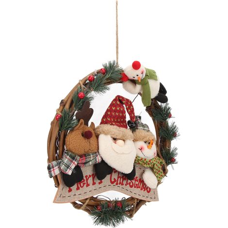 Guirlande de Noël extérieure écologique non toxique inoffensive aspect exquis couronne de Noël (1/5)