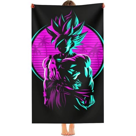 Serviette de plage tendance à motifs anime, séchage rapide, ultra-absorbante et douce, en microfibre (A3, 187 cm x 86 cm) (1/5)