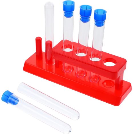 Support Set en Tubes de pour Laboratoire Essai Plastique, Lot de 1 Bouchon Inclus, Classement Pratique, Rangement Stable, Adapté aux Expériences Stockage de Parfum Couleur Aléatoire (1/5)