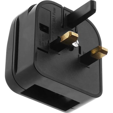 Adaptateur prise courant Europe à UK avec 2 broches rondes femelle type C à BS1363 prise mâle fixé (1/5)