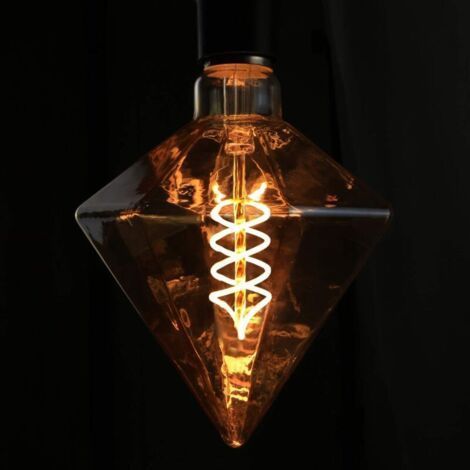 Vintage Edison E27 LED-Glühbirne, Retro-Glühlampe, 3W Dekorative Spiral-Diamantlampe, Antikgold- und Weißlampen (1/4)