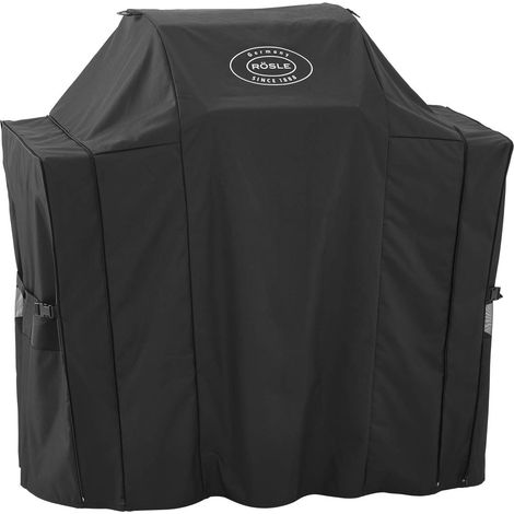RÖSLE Copertura per stazione BBQ VIDERO G2/G2-S, custodia protettiva in 100% poliestere con rivestimento in PU, pratica cerniera, copertura resistente alle intemperie, nero (1/5)