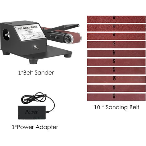 [JAMAIS UTILISÉ]Ponceuse à bande électrique miniature verticale et horizontale 250 W, 7 vitesses, 10 bandes abrasives incluses pour le polissage du bois, de l'acrylique et du métal (dimensions de la b