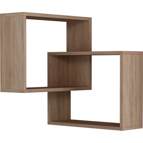 Mensola da parete in legno "Ring" - 68 x 60 x 68 cm - Rovere Sonoma