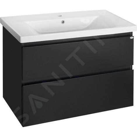 Meuble sous-vasque ALTAIR 86,5x60x45cm, noir mat (1/5)