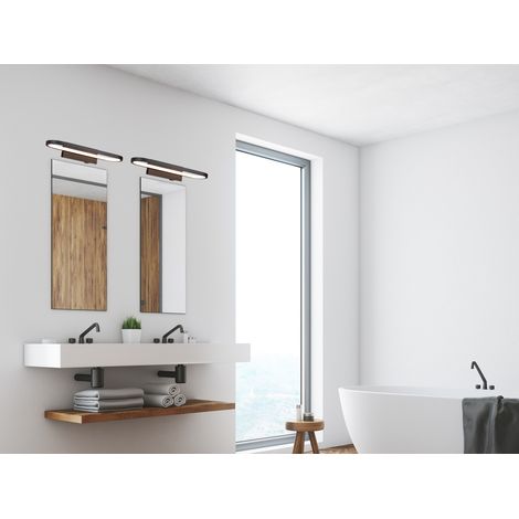 LED Badezimmer Wandleuchte 2er Set in Schwarz - Spiegelleuchten, Breite 40cm (1/5)