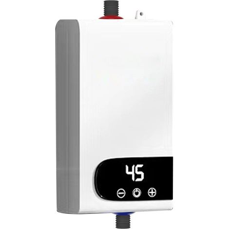 Jeffergarden 220V chauffe-eau électrique sans réservoir 4500W chauffe-eau électrique instantané sans réservoir pour salle de bains toilette prise ue
