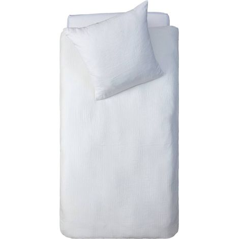 Parure De Lit Enfant Double Gaze En Coton Blanc 140x200 Atmosphera