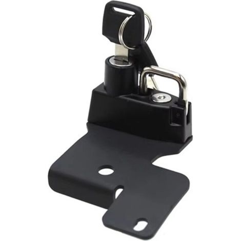 1 exemplaire. Couleur : Noir. Matériau : Alliage d'aluminium. Antivol pour casque de moto, compatible avec les Harley-Davidson. (1/5)