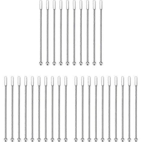 Lot de 36 agitateurs à cocktail en acier inoxydable de haute qualité, réutilisables et compatibles avec les bars. (1/5)