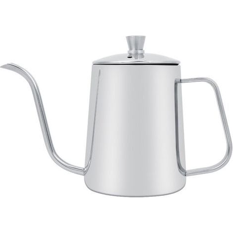 Bouilloire à col de cygne, cafetière exquise portative moderne en acier inoxydable couleur argent longue pour la cuisine de café-boutique (1/5)