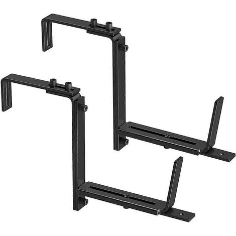 Lot de 2 supports réglables pour jardinières, supports pour jardinières de fenêtre, supports de jardinières suspendues, fixation murale robuste (1/4)