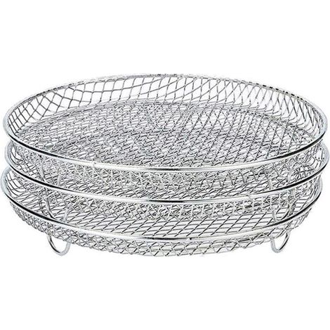 3 Pièces Supports pour Friteuse sans Huile 4.2QT-5.8QT, Étages Superposables en Acier Inoxydable, Accessoires Friteuse Air, Grilles Déshydrateur (1/5)
