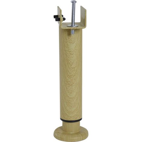 Pata de cama redonda ajustable BAR PLUS, de acero con acabado de madera, altura máxima 30 x diámetro 5,8 cm AUTRES (1/2)