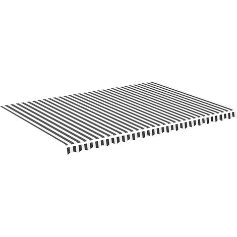 Tessuto di Ricambio Tenda da Sole Antracite e Bianco 5x3,5 m (1/4)