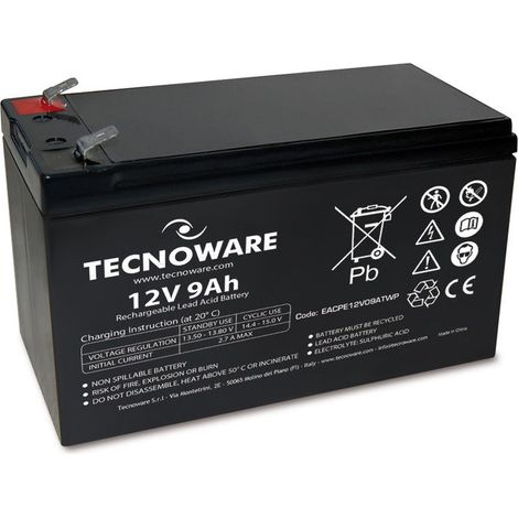 BATTERIA AL PIOMBO 12V 9AH 6.3MM LONG LIFE (EACPE12V09ATWL)