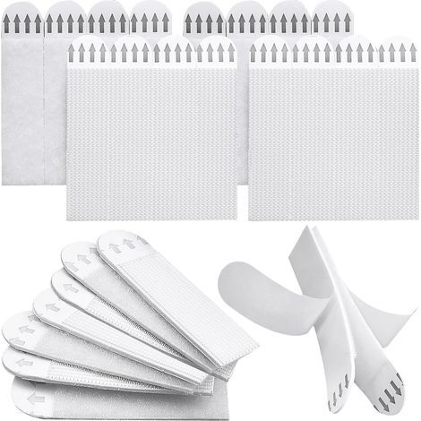 24 paires (48 bandes) de bandes adhésives résistantes pour accrocher des tableaux au mur. (1/5)