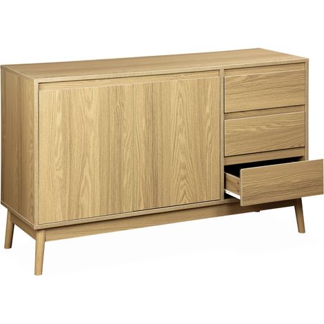 120cm sideboard with wood-effect and 2 doors Natural 120x39x76 cm - Dune (1/5)