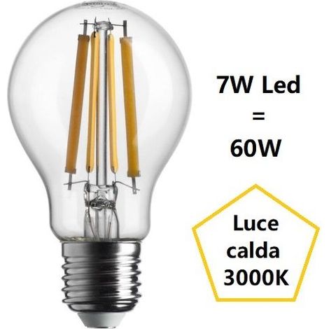 LAMPADINA GOCCIA A LED 7W LUCE CALDA 3000K 806 LUMEN E27 BOT LIGHTING