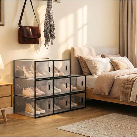 Scarpiera modulare 8 pezzi in plastica trasparente OKMYHOME (1/5)