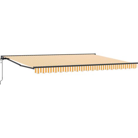 Maison Exclusive - Struttura della tenda Giallo e Bianco 450 × 300 cm