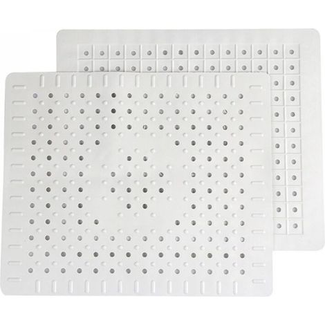 Spülbeckenmatte, Set aus zwei Silikon-Spülbeckenmatten, Abtropfmatte, PVC-Material, 31 x 26 cm, geeignet für Küchenabtropfschalen, weiß.