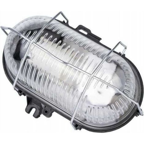 Luminaire canal E27 25W avec grille métallique. Indice de protection IP44.
