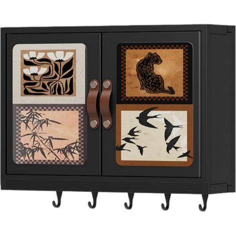 Armoire de rangement murale pour salle de bain avec porte-serviettes et étagère étanche (1/5)