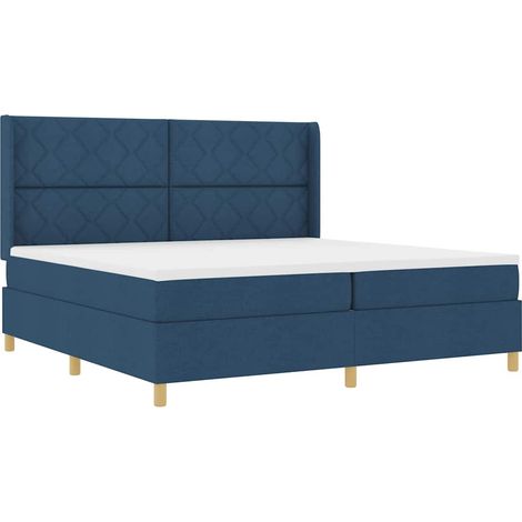 Maison Exclusive - Lit à ressorts avec matelas avec LED Bleu 200 x 200 cm tissu (1/5)