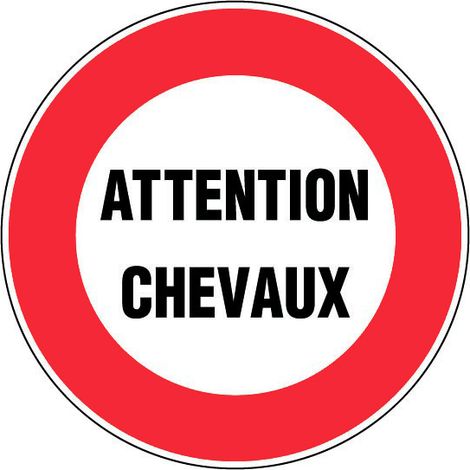 Novap – Panneau de signalisation Attention chevaux Ø300mm – Polystyrène choc – Résistant aux chocs – Trous de fixation – 4062211