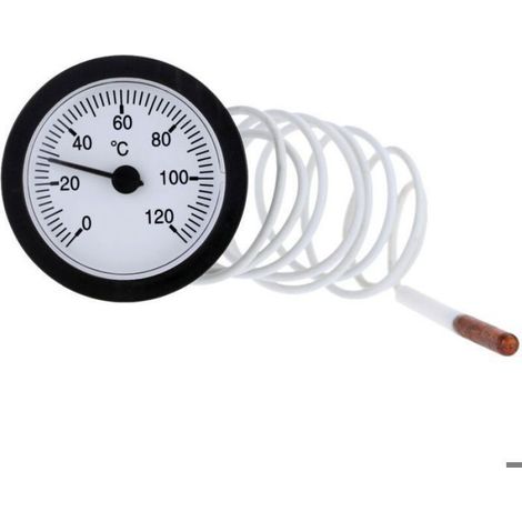 Thermometre Capillaire - Plage 0 A 120 °C - Sonde Cuivre 6 5 Mm - Boitier 57 Mm - Capillaire 1000 Mm (1/4)