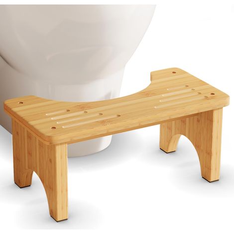 Marchepied de toilettes en bambou, tabouret d'accroupissement en bois pour adultes (1/5)