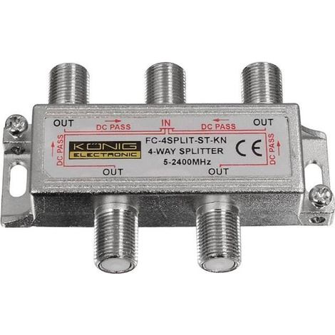 RéPartiteur de Signal de Câble Satellite 4 Voies 5-2450 MHz (1/4)