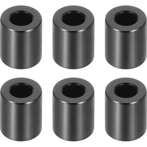 Entretoises en Aluminium M5, 6 Pièces d'Entretoises en Métal en Aluminium 5,2 mm Id x 10 mm Od x 12 mm L Entretoise en Aluminium à Vis Ronde pour Vis Et Boulons de 1/5" Ou M5, Noir (1/5)