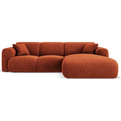 Canapé d'angle droit 4 places en chenille terracotta (1/5)