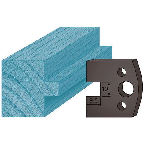 Diamwood Jeu de 2 Contre-fers Profilés Acier Ht. 38 x 4 mm Languette 10 mm - Épaisseur 4 mm - Entraxe 24 mm - Compatible avec Porte-outils de Toupie (1/2)