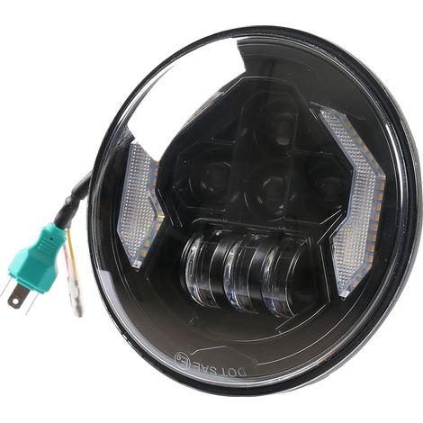 Runder 7-Zoll-LED-Scheinwerfer, Dualoptik (Abblend-/Fernlicht), Tagfahrlicht, wasserdicht nach IP67, kompatibel mit Autos und Motorrädern, 1 Stück (1/5)