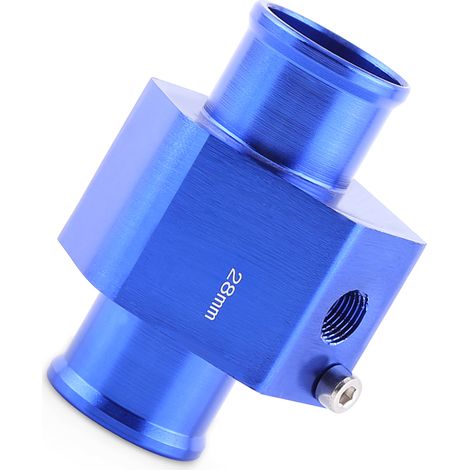 Raccord universel en métal bleu 28mm pour capteur de température d'eau de voiture, tuyau de joint adaptable. (1/5)