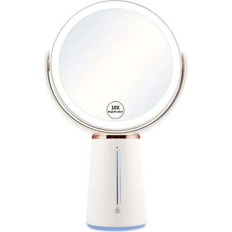 Miroir Maquillage Lumineux Grossissant 10X/1X avec Eclaire Variable et Rotation 360° (1/5)