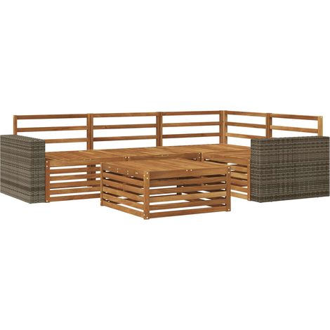 Set di divani da esterno 5 pcs Naturale 79 x 79 x 37 cm vidaXL