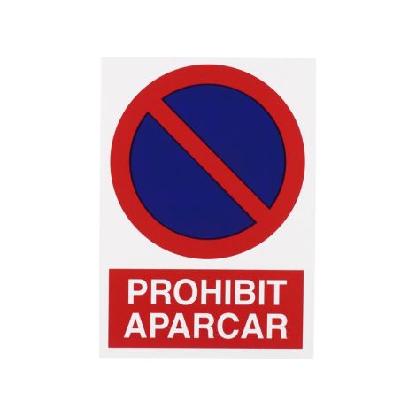 Señal poliestireno 297x210 mm + prohibido aparcar + resistente a la intemperie (1/2)