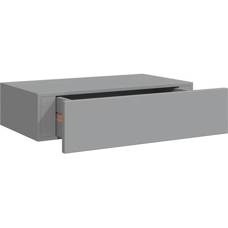 Étagère à tiroir murale,Étagère flottante gris 40x23,5x10 cm MDF CFW74220 (1/5)