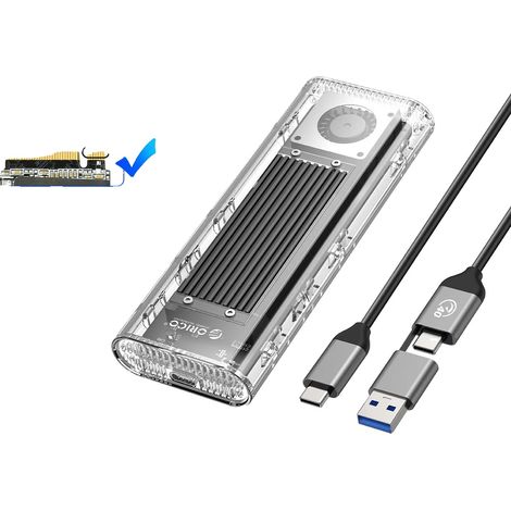 Carcasa para SSD NVMe M.2 USB4, velocidad de transferencia de 40 Gbps, ventilador de refrigeración integrado. (1/2)